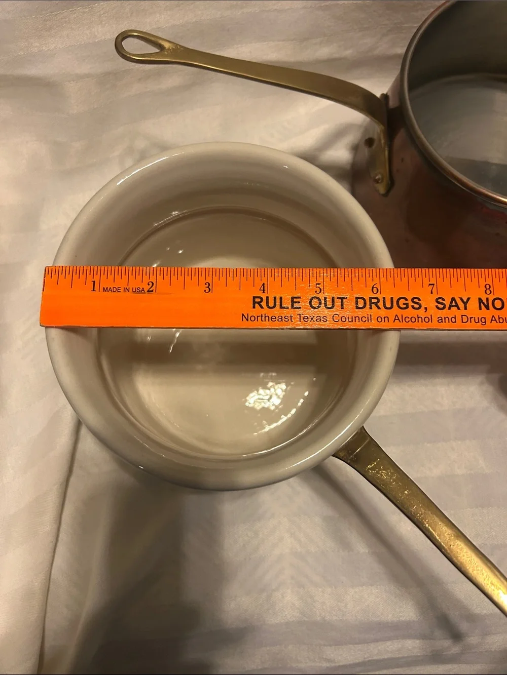 Copper Double Boiler Saucepan with Lid - made in Portugal